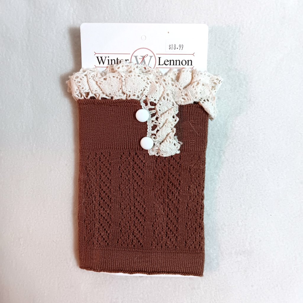 Winter Lennon Boot Toppers - Brown, Lace New